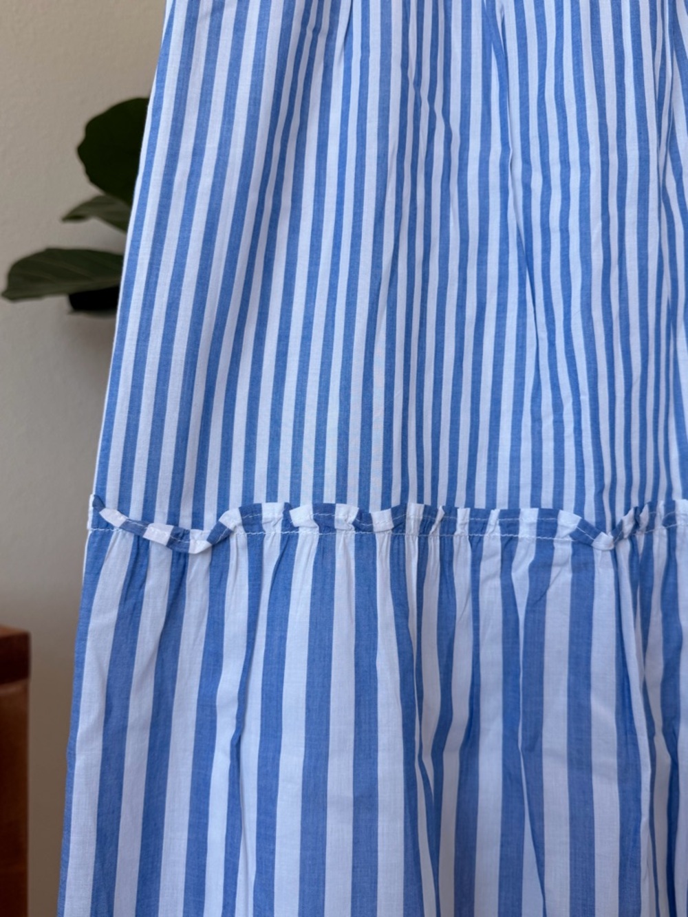 J. Crew Blue and White Striped Tiered Maxi Skirt - Picture 7 of 14